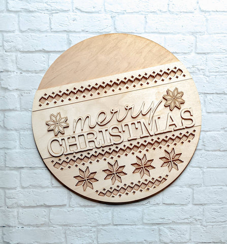 MERRY CHRISTMAS Door Hanger- Unfinished Wood - Wooden Blanks- Wooden Shapes - laser cut shape - Paint Party- Christmas crafts