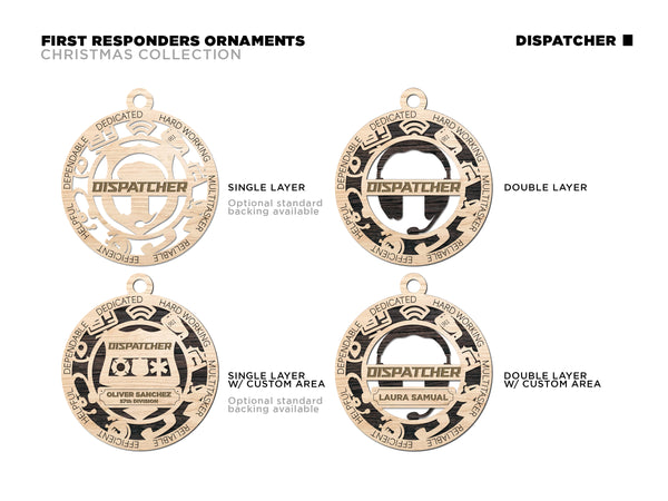 First Responder Wood Christmas Ornament - Christmas Gifts