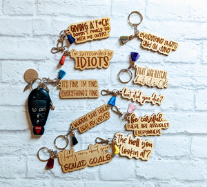 Snarky Adult Wooden Keychain