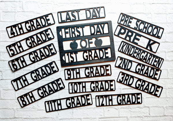 First Day of school sign, first day of school photo prop, interchangeable first day of school sign