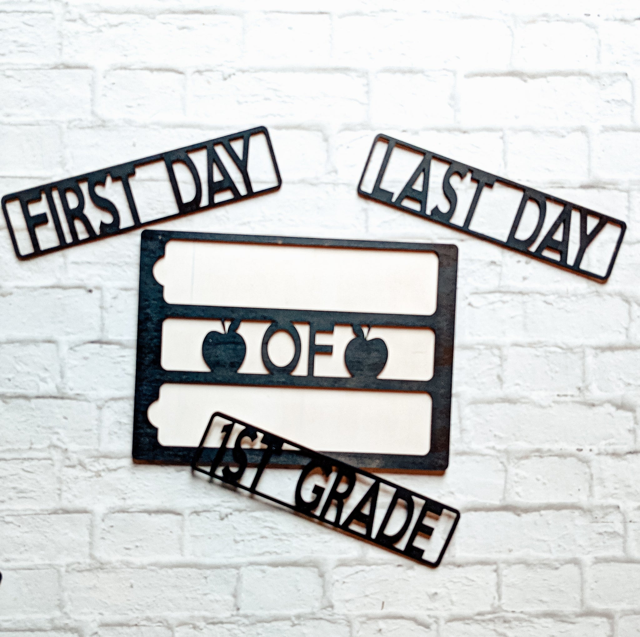 First Day of school sign, first day of school photo prop, interchangeable first day of school sign