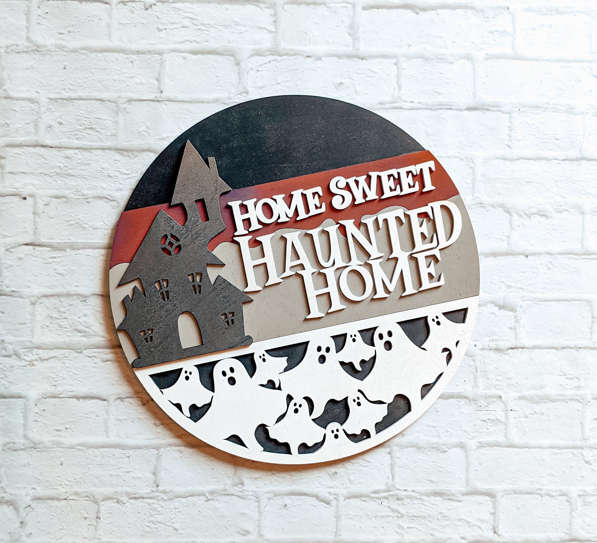 Home Sweet Haunted Home Door Hanger - Front Porch Decor - Fall Decor