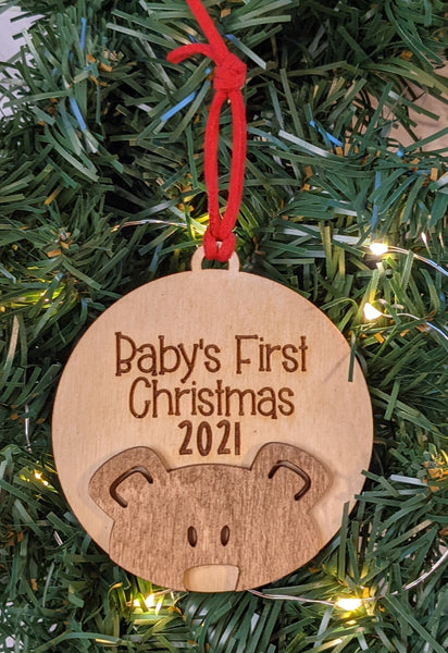 Baby's First Christmas Ornament - Moose or Bear