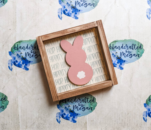 Hippity Hop Easter bunny sign, Easter Decoration, 3D bunny sign, Easter decor