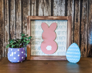 Hippity Hop Easter bunny sign, Easter Decoration, 3D bunny sign, Easter decor