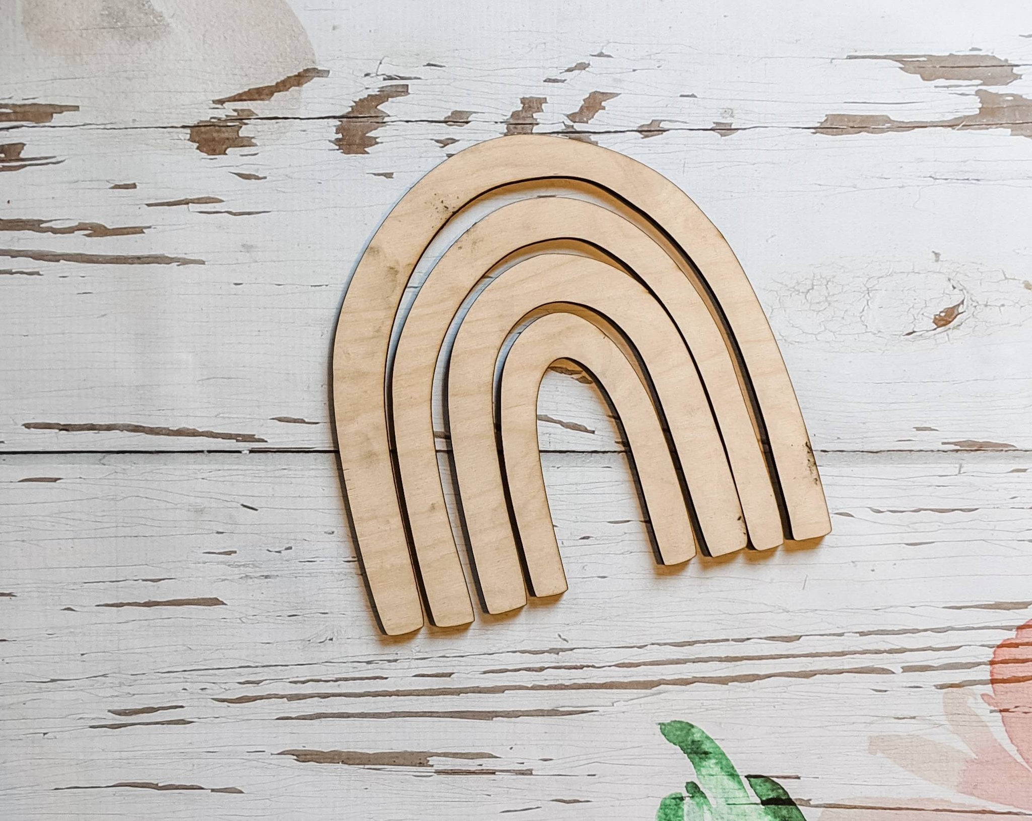 RAINBOW SHAPE - Unfinished 1/4" Wood - 7 inches - Wooden Blanks- Wooden Shapes - laser cut shape -  Kids Crafts