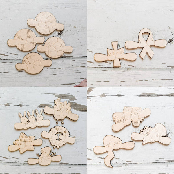 Individual Arm Add-Ons for the 8" Blank Interchangeable Gnome DIY Kit – 1/8” Baltic Birch – Laser cut