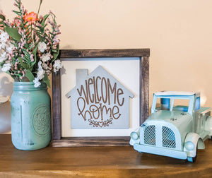 Welcome Home 3D Framed Wood Sign - Housewarming Gift - Realtor Settlement Gift - Entryway Decor - Farmhouse Decor