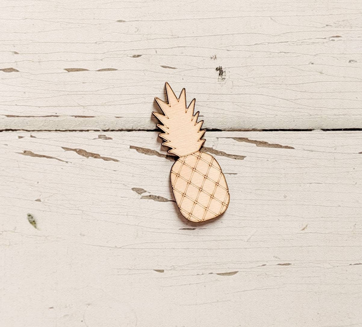 PINEAPPLE SHAPED Unfinished 1/4" Wood - 3 inch - Wooden Blanks- Wooden Shapes - laser cut shape - Summer crafts