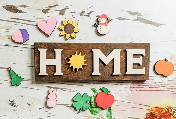 INTERCHANGEABLE HOME - Finished Sign - Farmhouse Decor - Every Season