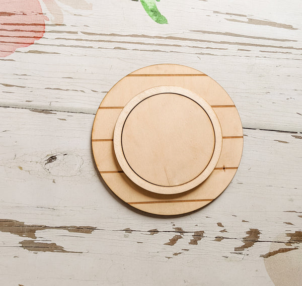 INTERCHANGEABLE CIRCLE SHAPE with Faux Shiplap - Unfinished 1/4" Wood - Wooden Blanks- Wooden Shapes - laser cut shape