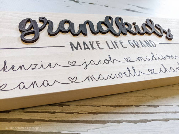 Grandkids Make Life Grand - Grandparents Gift - Personalized