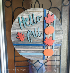 Hello Fall Door Hanger - Front Porch Decor - Fall Decor