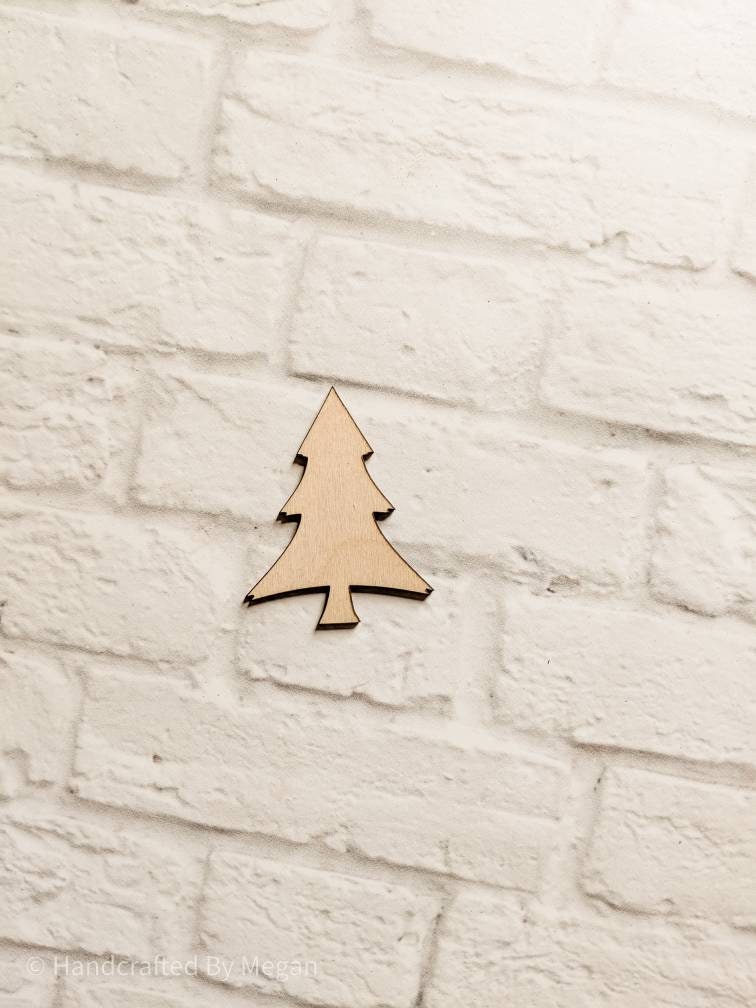 TREE SHAPED Unfinished 1/4" Wood - 3 inch - Wooden Blanks- Wooden Shapes - laser cut shape - Kids Crafts - Christmas