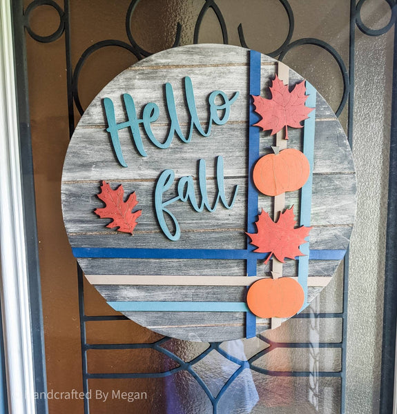 HELLO FALL set - Unfinished 1/8" Wood - Wooden Blanks- Wooden Shapes - laser cut shape
