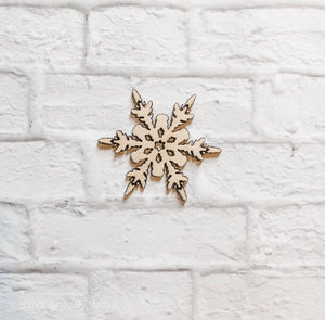Snowflake - Winter - Multiple Sizes - Laser Cut Unfinished Wood Cutout Shapes
