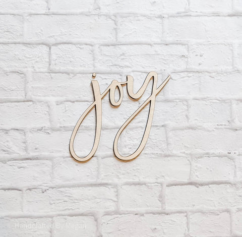 JOY WORD CUTOUT - Unfinished 1/8" Wood - Wooden Blanks- Wooden Shapes - laser cut shape - Christmas crafts