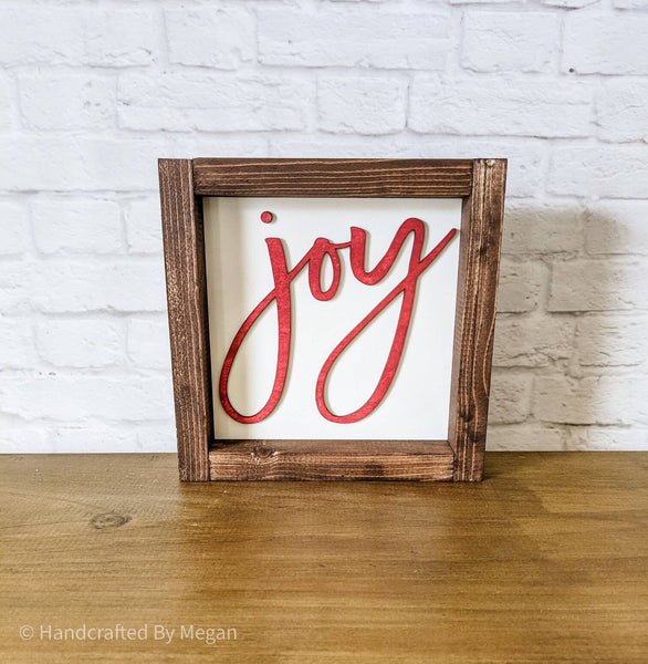 Joy Framed Sign - Christmas Decor - Farmhouse Decor