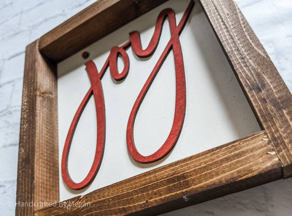 Joy Framed Sign - Christmas Decor - Farmhouse Decor