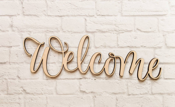 WELCOME word cutout - Various Sizes - Wooden Blanks- Wooden Shapes - laser cut shape - Everyday Crafts
