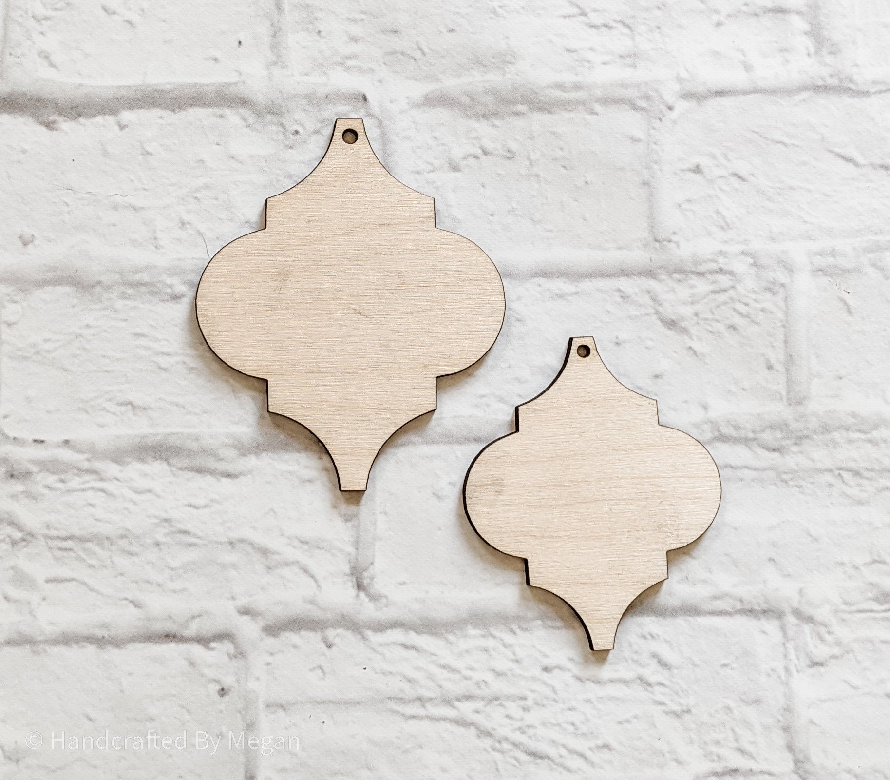 Arabesque ORNAMENT SHAPE Unfinished Wood - Various Sizes - Wooden Blanks- Wooden Shapes - laser cut shape - Christmas crafts