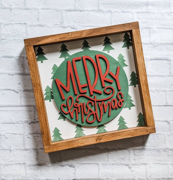 Merry Christmas Framed Sign - Christmas Decor - Farmhouse Decor