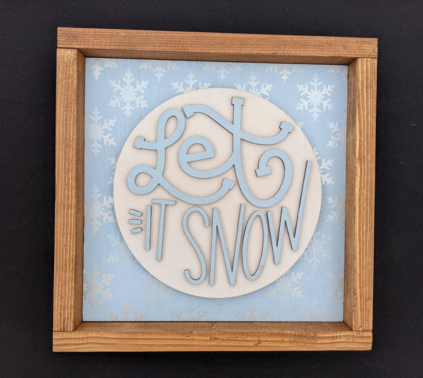 LET IT SNOW - Various Sizes - Wooden Blanks- Wooden Shapes - laser cut shape - Seasonal Rounds
