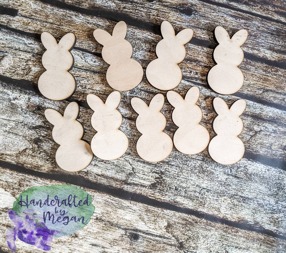 BUNNY SHAPE Unfinished Wood - Various Sizes - Wooden Blanks- Wooden Shapes - laser cut shape - Easter crafts