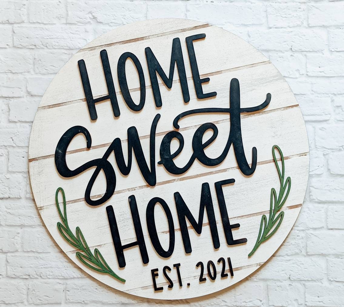 Home Sweet Home Door Hanger - Front Porch Decor - House Warming