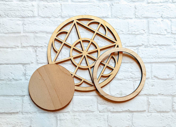 Mosaic INTERCHANGEABLE CIRCLE SHAPE - Unfinished 1/4" Wood - Wooden Blanks- Wooden Shapes - laser cut shape