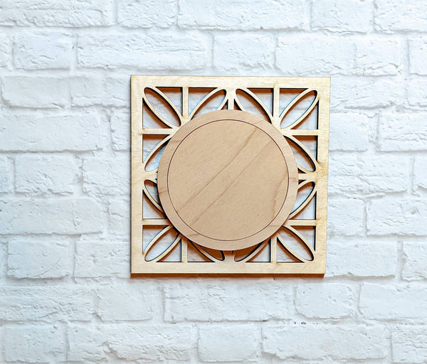 Mosaic INTERCHANGEABLE SQUARE SHAPE - Unfinished 1/4" Wood - Wooden Blanks- Wooden Shapes - laser cut shape