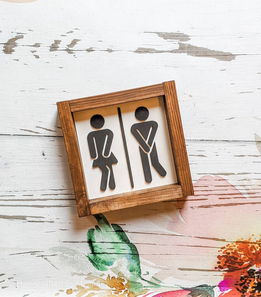 RESTROOM Potty Dance Male/Female cutouts - Various Sizes - Wooden Blanks- Wooden Shapes - laser cut shape