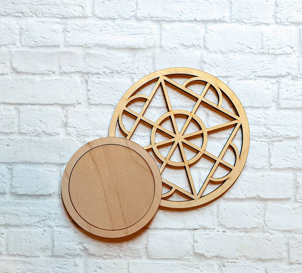 Mosaic INTERCHANGEABLE CIRCLE SHAPE - Unfinished 1/4" Wood - Wooden Blanks- Wooden Shapes - laser cut shape