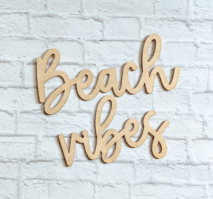 BEACH VIBES set - Various Sizes - Wooden Blanks- Wooden Shapes - laser cut shape - Summer Crafts