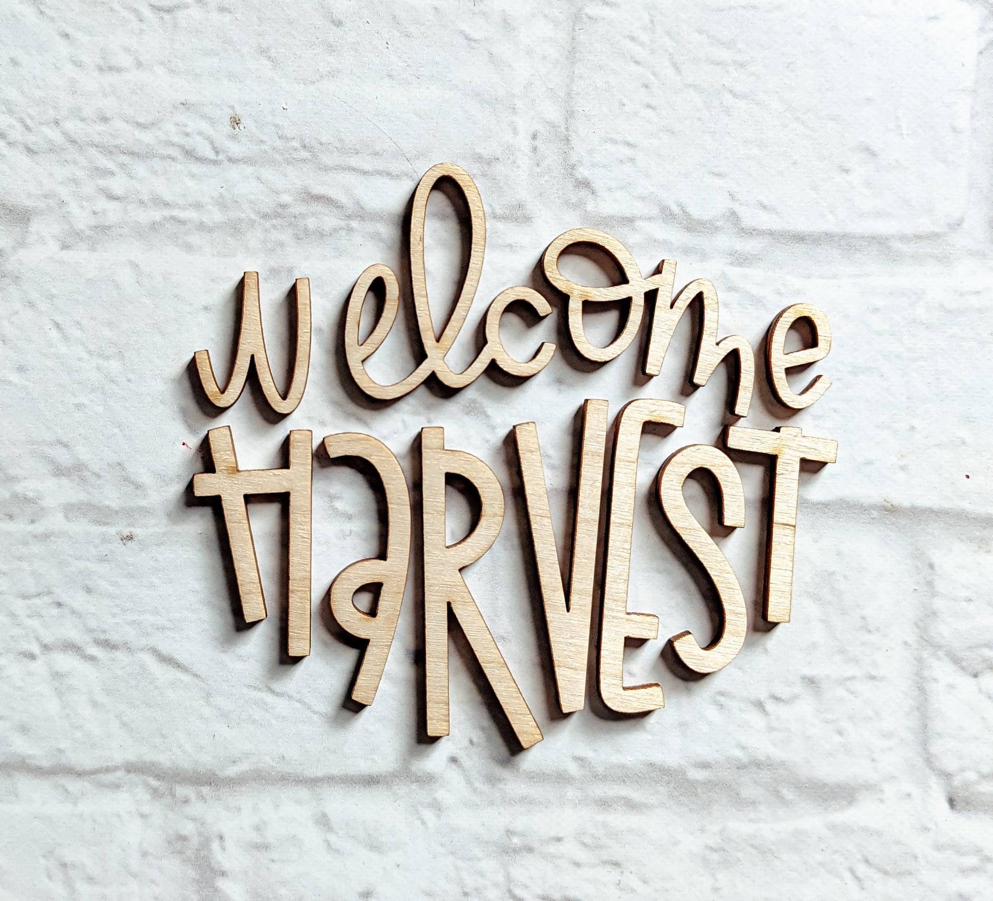 WELCOME HARVEST set - Various Sizes - Wooden Blanks- Wooden Shapes - laser cut shape - Seasonal Rounds