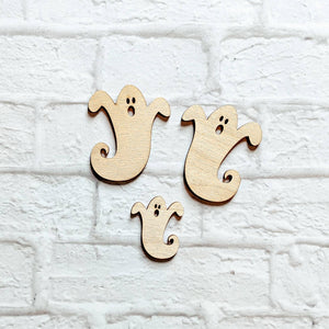 GHOST SHAPE Unfinished Wood - Various Sizes- Wooden Blanks- Wooden Shapes - laser cut shape - Kids Crafts - Halloween - Fall