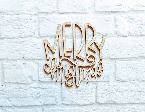 MERRY CHRISTMAS set - Various Sizes - Wooden Blanks- Wooden Shapes - laser cut shape - seasonal rounds