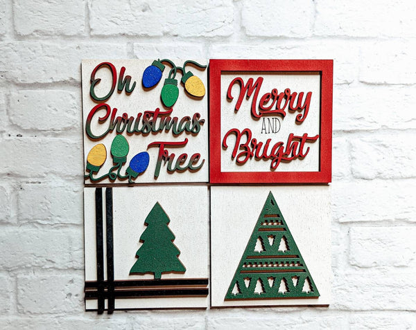 Christmas - Merry and Bright  - Ladder Inserts - Leaning Ladder - Wood Ladder Decoration- DIY Ladder - Ladder Decoration