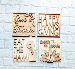 Give Thanks Thanksgiving Interchangeable Ladder  - Ladder Inserts - Leaning Ladder - Wood Ladder Decoration- DIY Ladder - Ladder Decoration