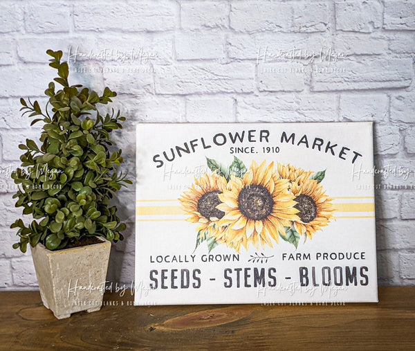 Sunflower Market - Summer Decor - Canvas Print - Farmhouse Decor - Canvas Art