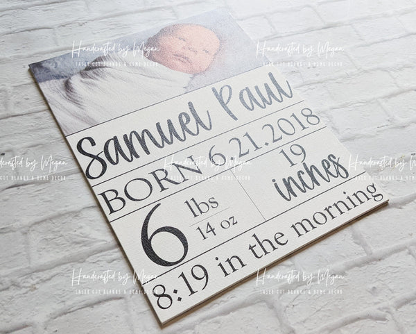 Nursery decor - Canvas print - Custom Nursery Sign - Baby Birth Stats Wall Art - Personalized Nursery gift - Birth Stats Wall Art