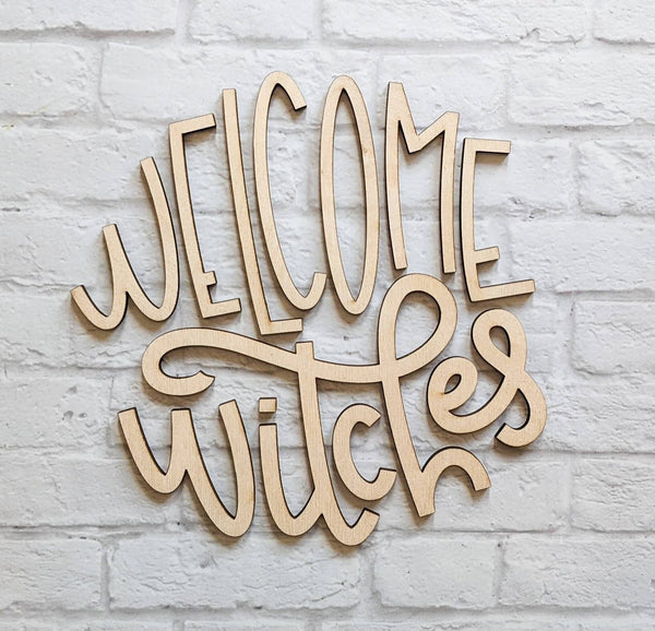 Welcome Witches set - Various Sizes - Wooden Blanks- Wooden Shapes - laser cut shape - Seasonal Rounds