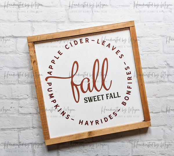 Fall Sweet Fall Sign - Framed Sign - Farmhouse Decor - Fall Decor