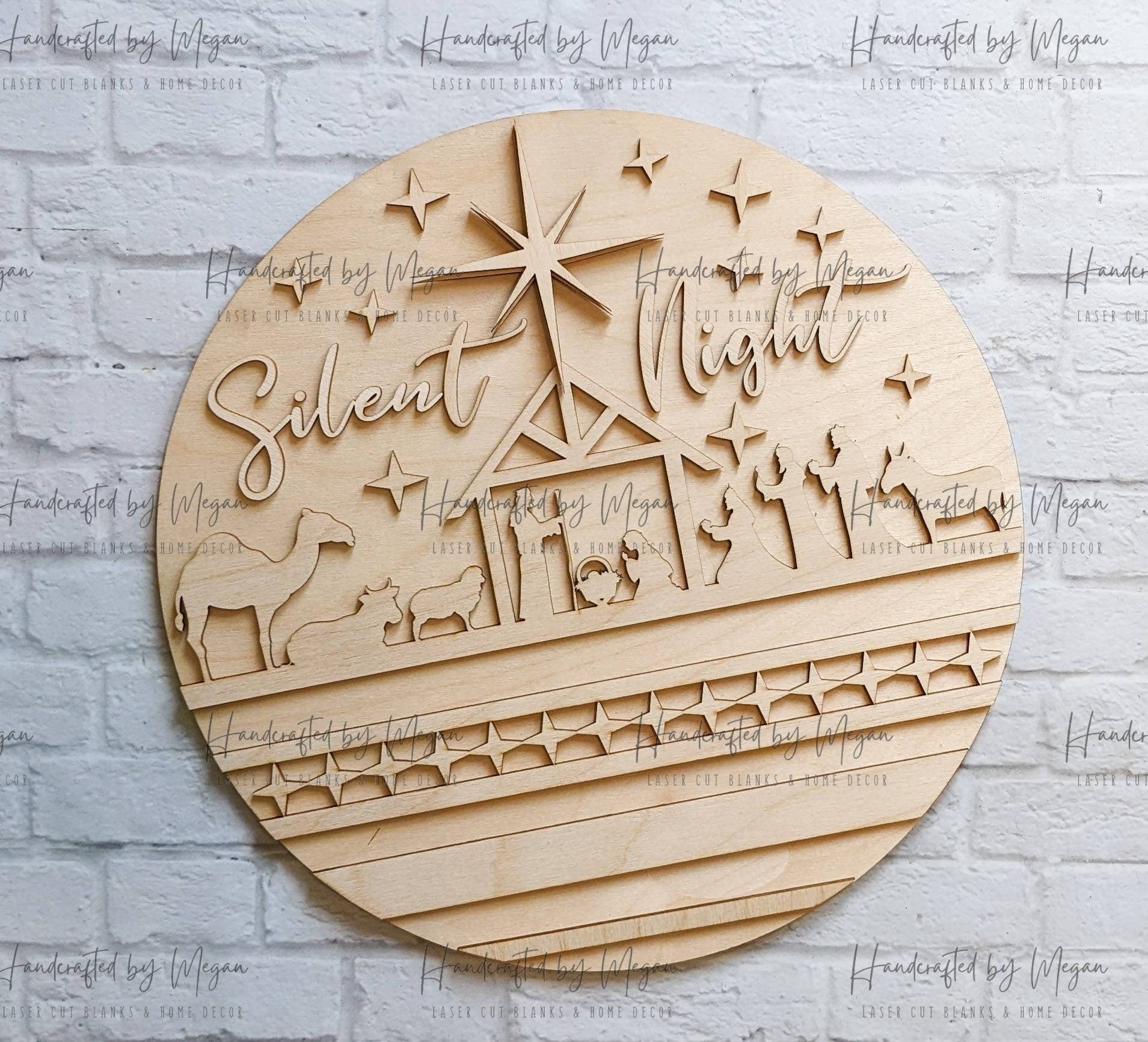 Silent Night Manger Hanger-  Unfinished Wood - Wooden Blanks- Wooden Shapes - laser cut shape - Paint Party- Christmas crafts
