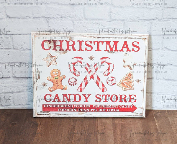 Christmas Candy Store - Christmas Decor - Canvas Print - Farmhouse Decor - Canvas Art