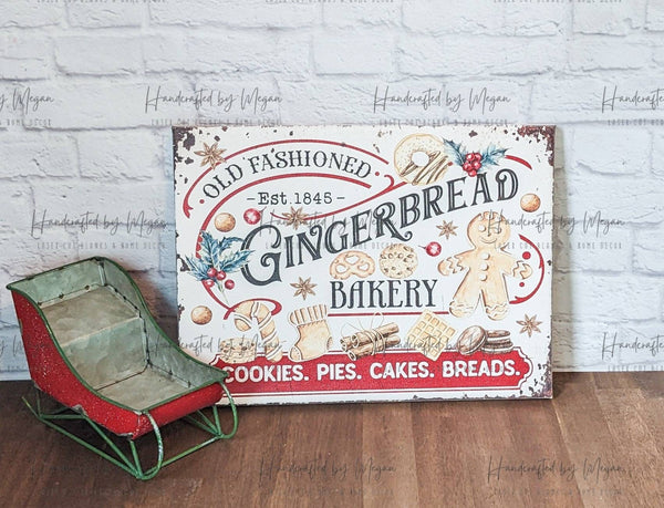 Gingerbread Bakery - Christmas Decor - Canvas Print - Farmhouse Decor - Canvas Art
