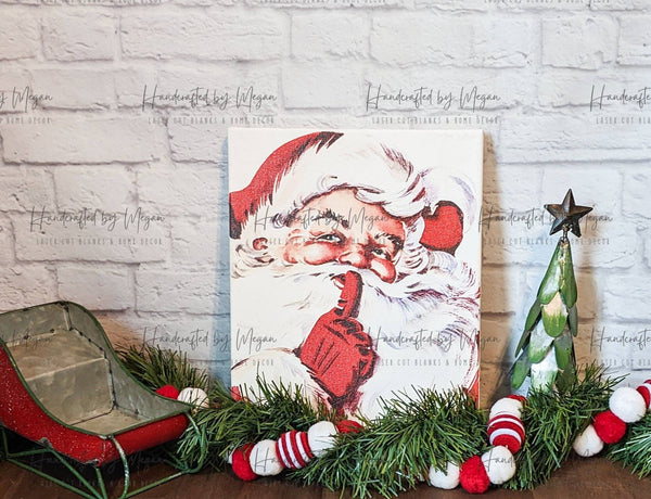 Santa - Christmas Decor - Canvas Print - Farmhouse Decor - Canvas Art