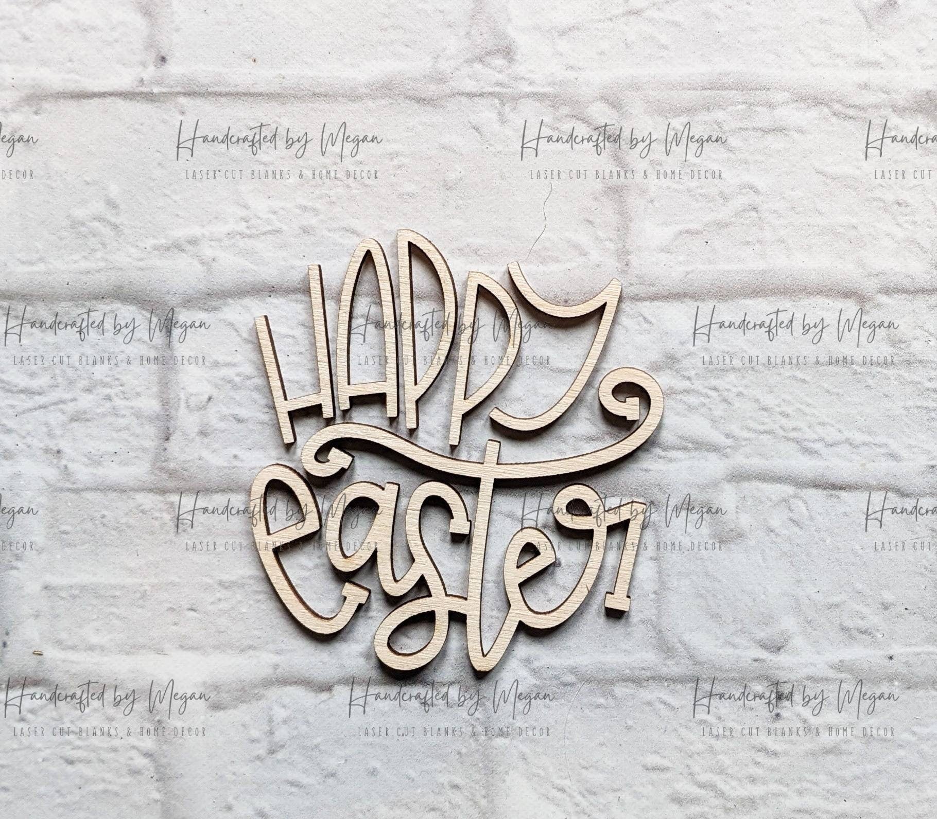 Happy Easter set - Various Sizes - Wooden Blanks- Wooden Shapes - laser cut shape - Seasonal Rounds
