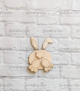 BUNNY SHAPE with Ears Unfinished Wood - Bunny Tail - Various Sizes - Wooden Blanks- Wooden Shapes - laser cut shape - Easter crafts