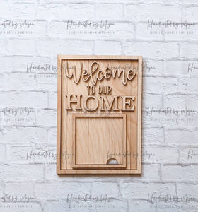 Welcome To Our Home Interchangeable Leaning Sign - Ladder for Inserts - DIY Leaning Ladder - Wood Ladder Decoration - Ladder Decoration